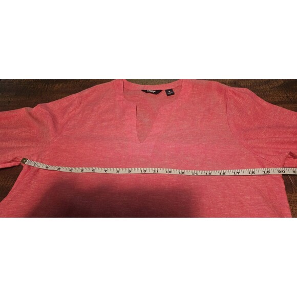 Lands' End Womens Linen Split Neck 3/4 Sleeve Pink Tunic Size Med NWT Pockets - Picture 10 of 12